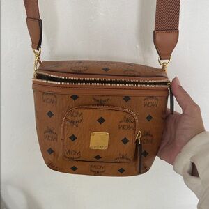MCM Brown Visetos Shoulder Bag